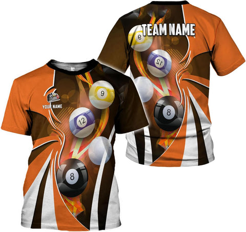 Ligthuy Personalized Name Billiard Shirts 3D, Billiards Shirt 8 Ball Billiard Shirt Custom Men's Pool Men Women1