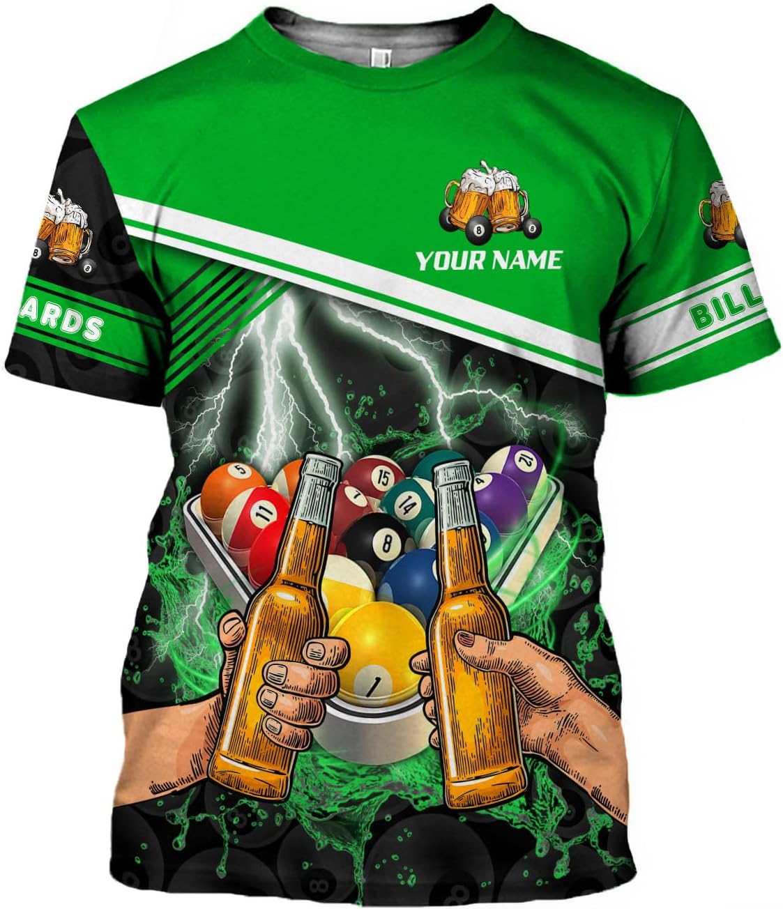 Parvii Personalized Billiards Shirt for Men, 8 Ball Pool Shirt, Billiards Gift