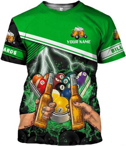 Parvii Personalized Billiards Shirt for Men, 8 Ball Pool Shirt, Billiards Gift