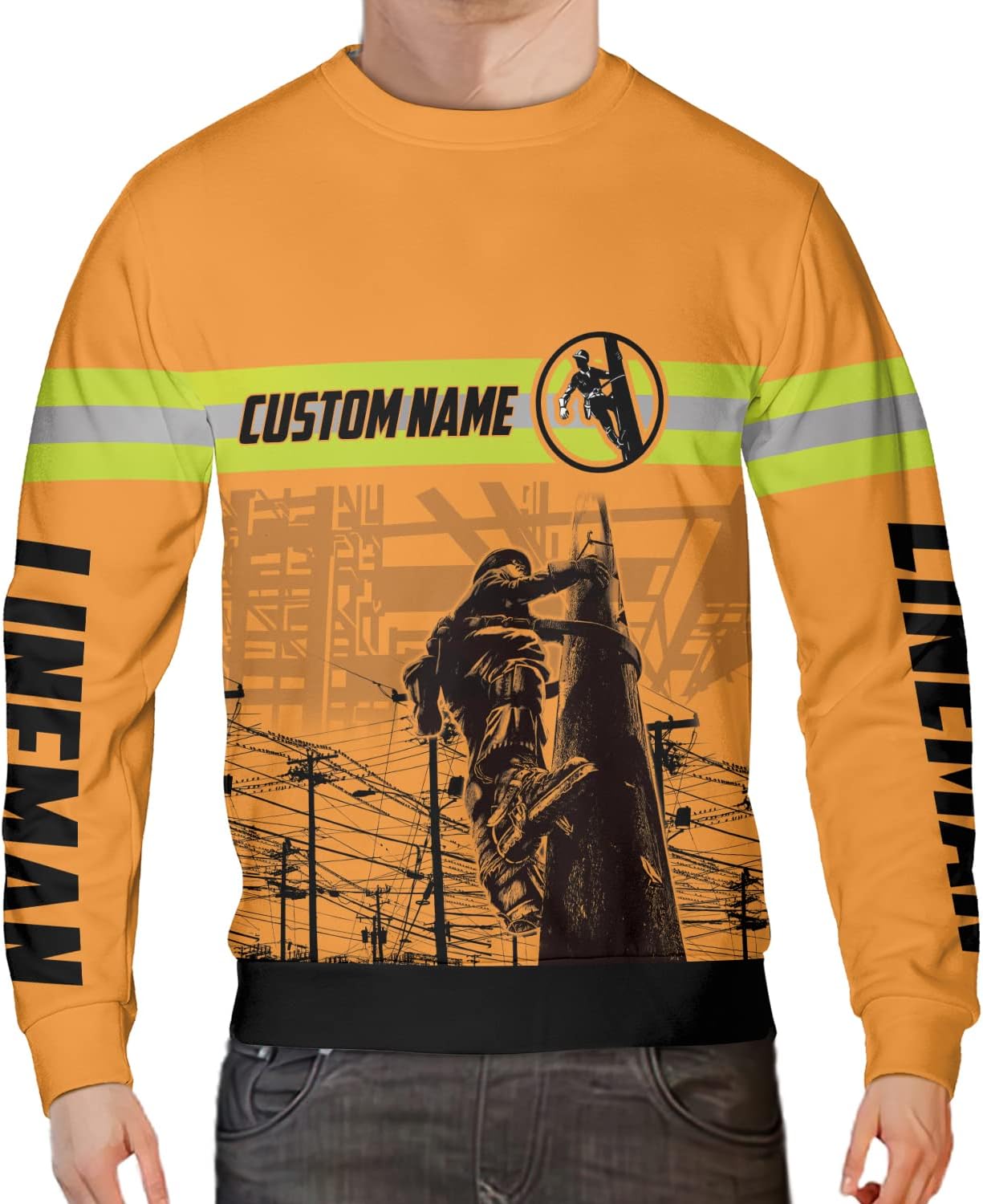 Personalized Lineman 3D Print Hoodies Unisex Pullover Hoodie Gift For Men, Women, Full Size S-5XL For Men Women