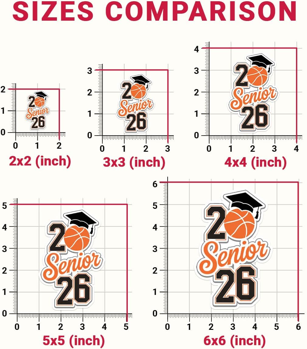 3Pcs 2026 Senior Basketball Waterproof Sticker, Class Of 2026 Basketball Senior 2026 Sticker, Graduate Senior Class 2026 Decal, Senior Sticker 2025- Sticker For Laptop Water Bottle Car Phone Helmet 3"