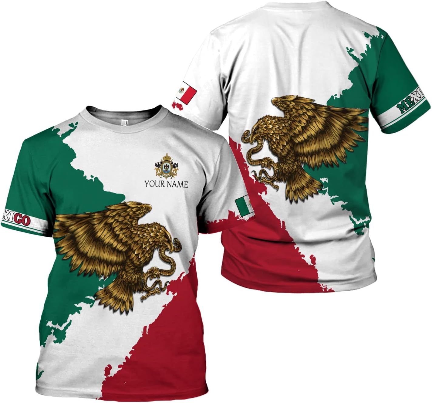 Personalized Name Mexican Shirts for Men, Customized Mexico Shirts for Men, Mexico Shirts for women, Mexico Shirt Eagle Flag Tshirt Mexican Eagle Unisex Shirt, mexico soccer shirt men TS53