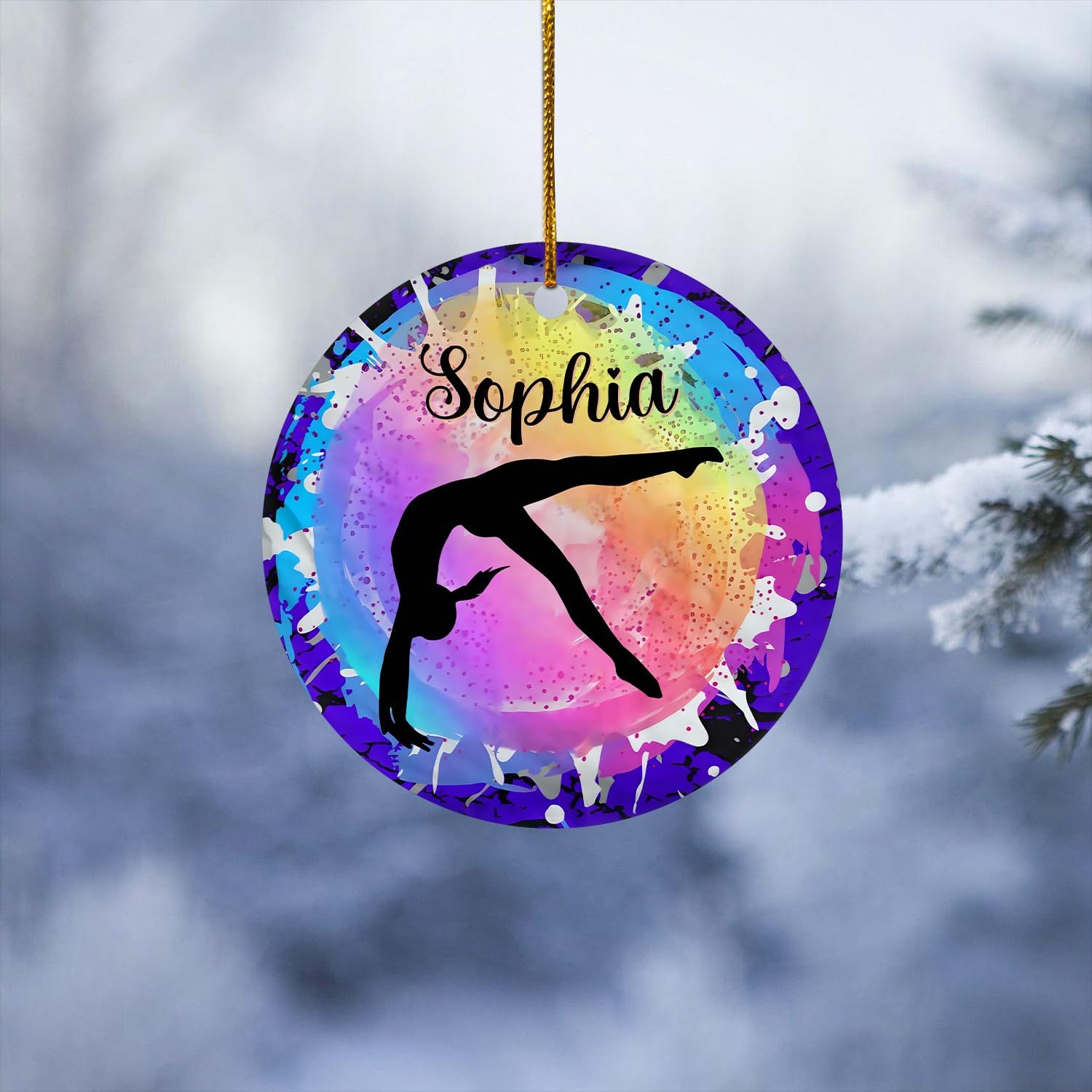 Parvii Personalized Gymnastics Ornaments for Christmas Tree, Gymnastics Christmas Ornament, Gymnastics Ornament for Baby Girl, Gymnastics Christmas Ornament Tree Hanging Ornament (G7)