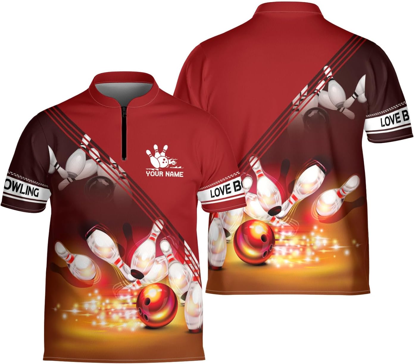 Ligthuy Personalized Bowling Jersey 3D, Bowling Shirts for Team, Bowling Shirt Unisex for Men Women, Bowling Shirts for Men