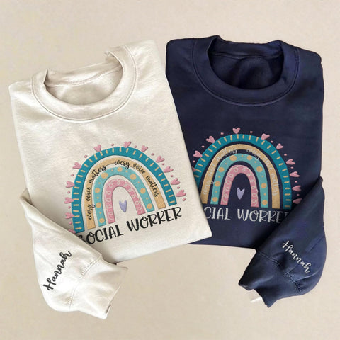 Custom Social Worker Embroidered Sweatshirt Future Social Worker Shirt Gift School Social Worker for Women Crewneck Pullovers