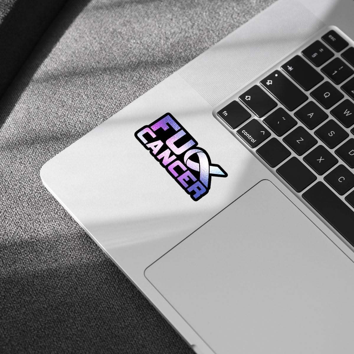 (3PCs) Fuck Cancer Bumper Vinyl Sticker, Cancer Awareness Purple Glitter Ribbon Sticker, Inspirational Cancer Quote Stickers, Fuck Cancer Gifts - Stickers for Laptop Water Bottle Phone Car Helmet 3"
