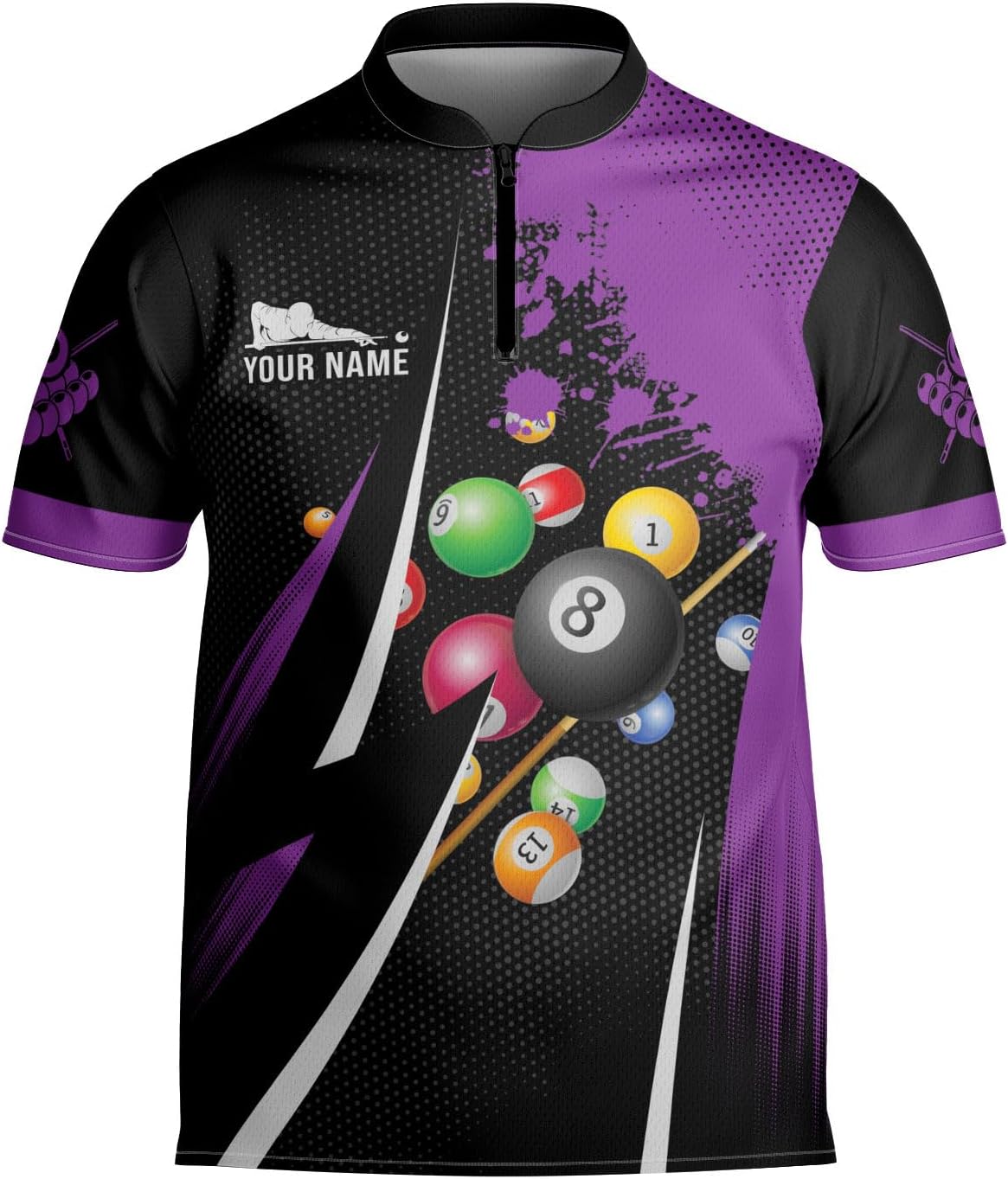 Personalized Billiard Bowling Jersey 3D Billiard Shirt Custom Billiard Flag Shirt Men's Pool Billiards Shirt 8 Ball Men Women