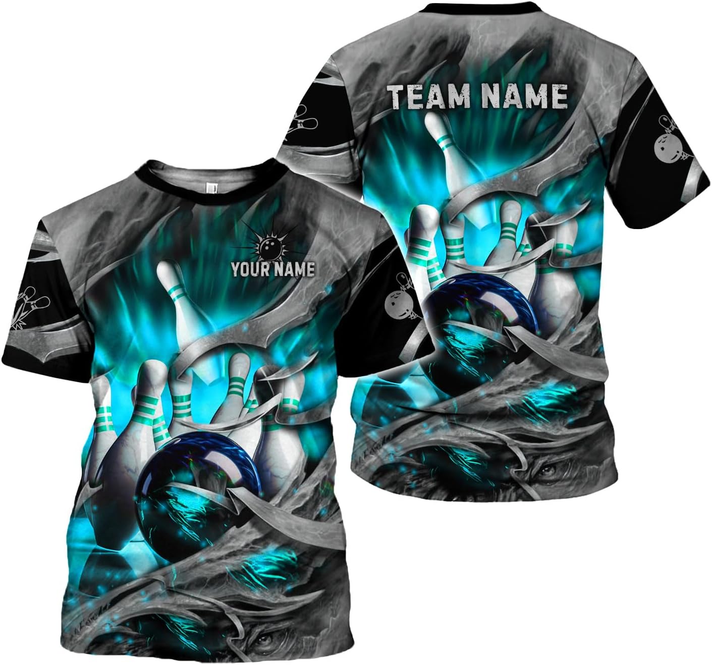 Rivelus Personalized Name Bowling Shirts for Men and Women 3D, Bowling Shirts for Team Bowling, Bowling Shirts Gift