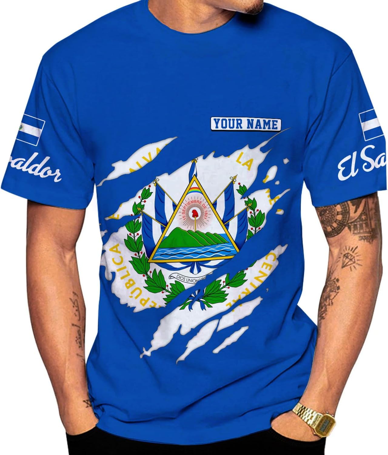 Personalized El Salvador Shirt Custom Camiseta de El Salvador Flag Shirt Men, Women Salvadorans Pride El Salvadoreña Gift