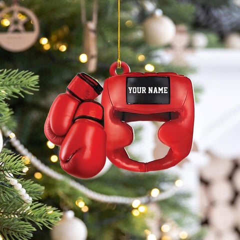 Tinoshop Personalized Boxing Acrylic Ornament, Boxing Gloves Christmas Light Ornament, Custom Boxing Ornament, Kick Boxing Ornament, Gift for Boxing Lovers, Boxer Ornament Gift for Boxing Lovers ON421