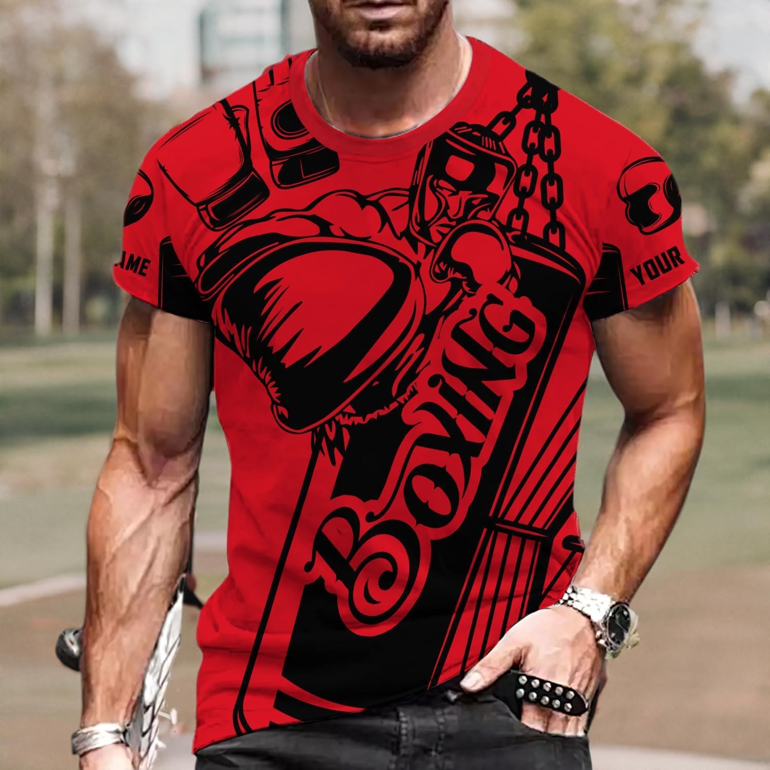 Personalized Boxing 3D Shirt, Boxing Shirts for Men Boxing T Shirts Women Boxing Tee Shirt Gifts for Boxing Lovers (HD389)