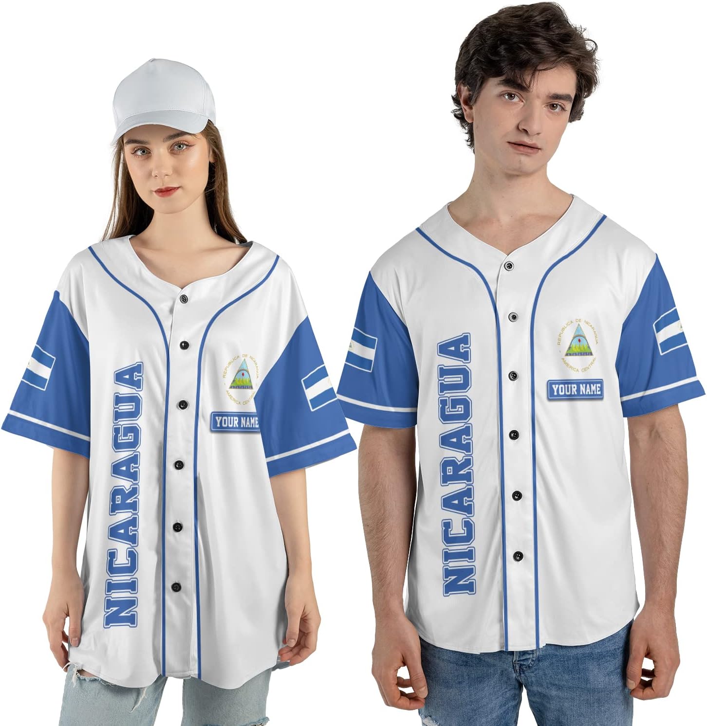 Personalized Nicaragua Baseball Jersey, Custom Nicaragua Baseball Jersey for Men & Women, Nicaraguan Camisas Shirt
