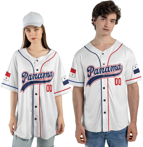 Personalized Panama Baseball Jersey Camisa Shirt, Panamanian Flag Jersey, Panamanian Pride Jersey for Men and Women
