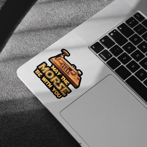 3 Pcs May The Morse Be with You Sticker Morse Code Sticker Amateur Radio Gifts for Ham Radio Operators Amateur Ham Radio Crib Decal Gift Stickers for Laptop Bottle Phone Car Helmet Sticker 3"x3"