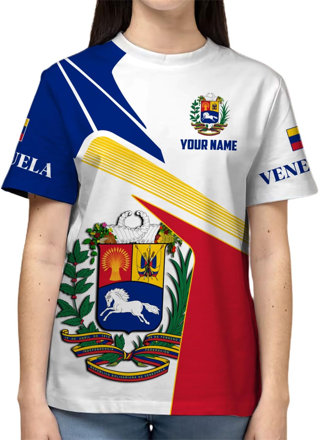 Royal Fight Personalized Coat of Arms Shirt with Venezuela Flag - Pride Shirts for Men & Women