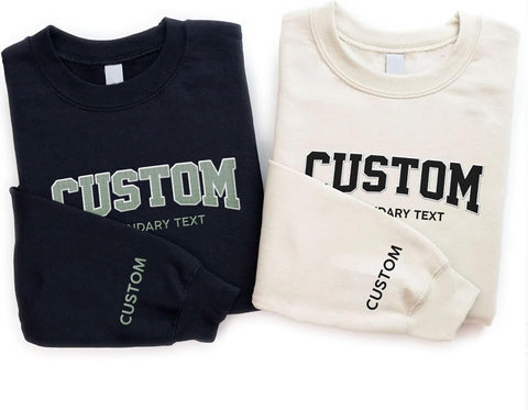 Suseaz Custom Embroidered Sweatshirts & Hoodie Design Your Own, Personalized Sweatshirts Hoodie, Add Your Own Custom Text