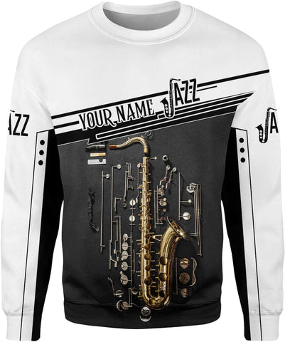 Mostprints Personalized Name Saxaphone Shirt 3D, Saxophone Shirt Gift, Saxophone Gifts Shirt for Men and Women S-5XL