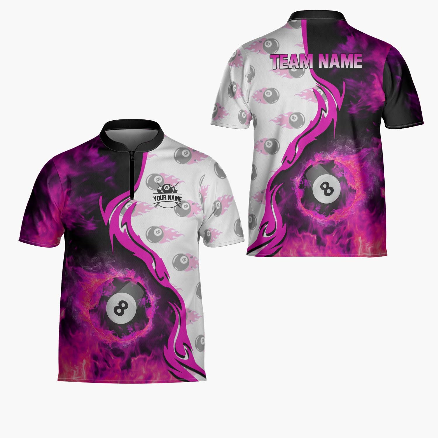 Ligthuy Personalized Billiard Jersey 3D, 8 Ball Shirt, Billiards Shirts for Men, Billiard Gifts for Men and Women S-5XL