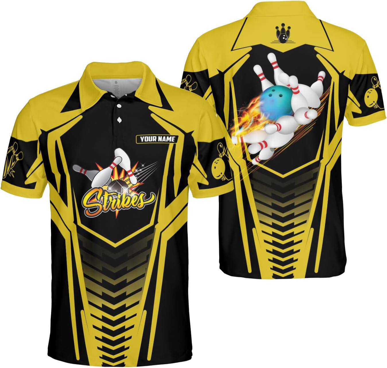 Ligthuy Personalized Name Bowling Polo Shirts 3D for Men and Women, Bowling Shirt, Bowling Shirts for Men Team Bowling Shirt