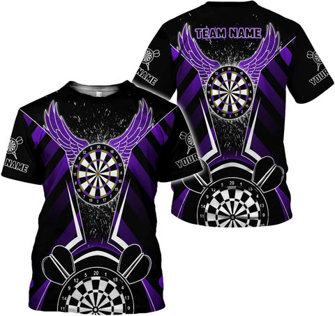 Artparel Personalized Dart Shirts for Men, Dart Polo 3D Shirts Custom Name Shirt, American Flag Shirt Unisex Shirt Size S-5XL