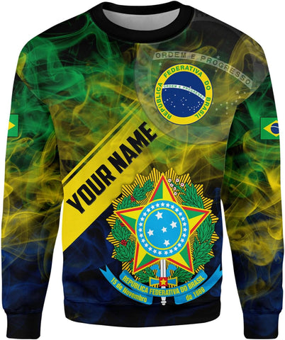 Mostprints Personalized Name Brazil Shirt 3D, Brasil Shirt Flag Custom Name Brazilian Shirt for Men and Women Unisex S-5XL