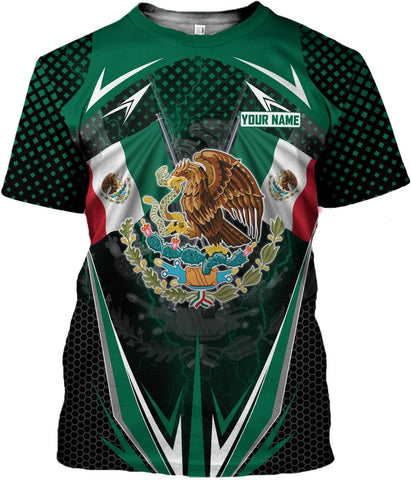Mostprints Personalized Name Mexican Shirts for Men 3D Customized Mexico Shirts for Men Mexico Shirts for Women Mexico Shirt