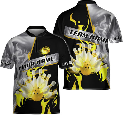 Ligthuy Personalized Bowling Jersey 3D, Bowling Shirts for Team, Bowling Shirt Unisex for Men Women, Bowling Shirts for Men