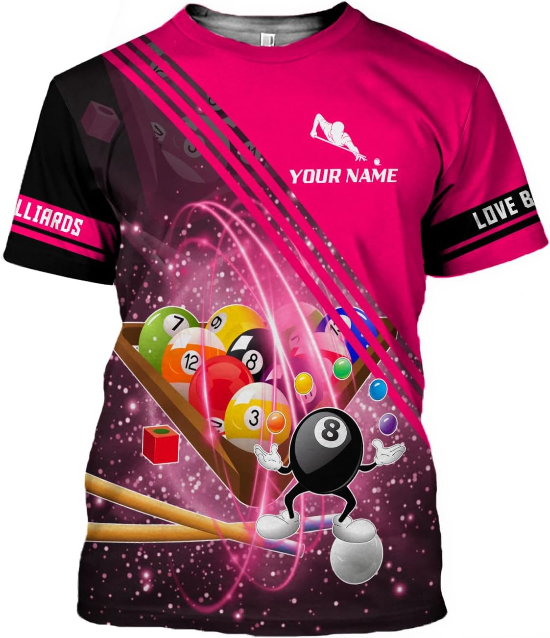 Parvii Personalized Billiards Shirt for Men, 8 Ball Pool Shirt, Billiards Gift