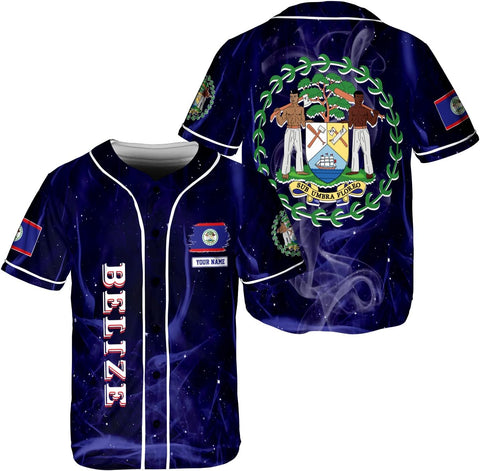 Podagree Personalized Belize Baseball Jersey Camisa Shirt, Belizean Flag Jersey, Belizean Pride Jersey for Men and Women