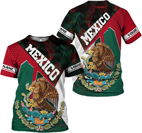 Mostprints Personalized Name Mexican Shirts for Men 3D, Customized Mexico Shirts for Men, Mexico Shirts for Women Mexico Shirt