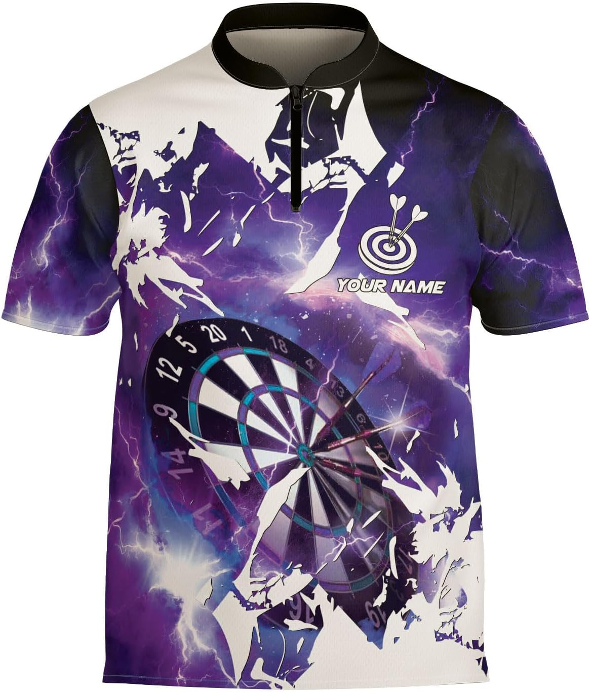 Artparel Custom Dart Shirts for Men Dart Bowling Jersey 3D Shirts Mens Darts Quarter-Zip Shirt Darts Jerseys with Team Name