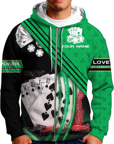 Personalized Poker Shirt, Poker Player Shirt, Funny Casino Poker Pattern 3D Over Print, Unisex Poker Tshirt Men Women