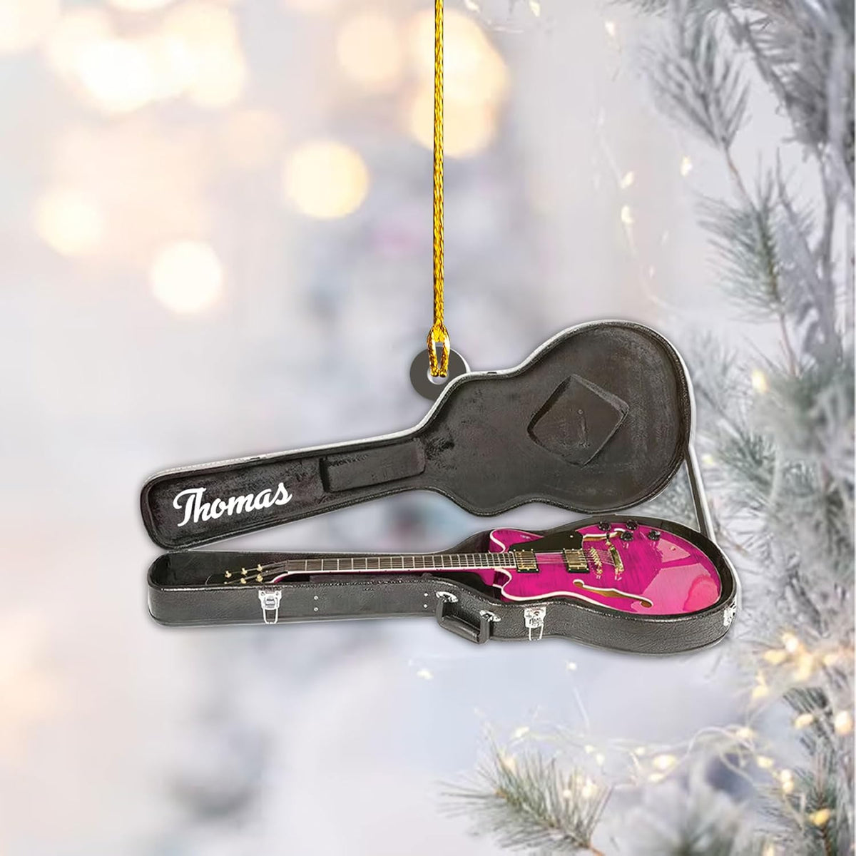 Artparel Personalized Guitar Ornament, Gifts for Guitar Lovers, Guitarist Music Lovers, Guitar Gifts for Guitar Players Lovers, Guitar Musical Instrument Christmas Ornament 2023 (Guitar 4)