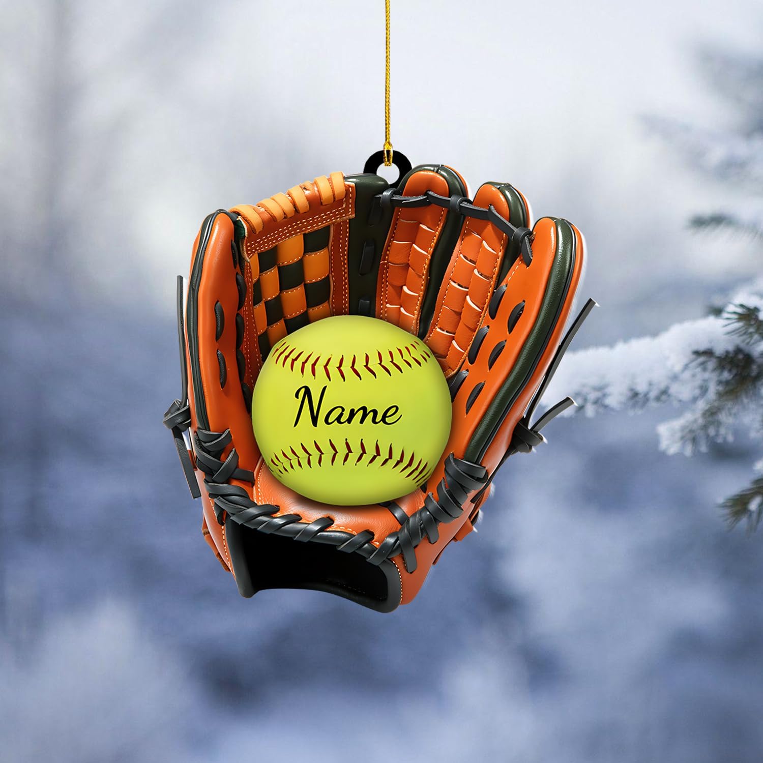 Personalized Softball Ornament Custom Name & Number Ornaments 2024 for Girl Coach Softball, Softball Gloves Ornament Custom, Softbal Ornament, Softball Ornament Softball Lover (Style 4)