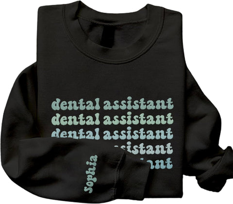 Leeprints Personalized Embroidered Sweater, Dental Assistant & Hygienist Gift, Nurse Hoodie