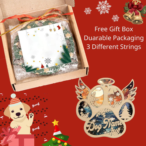 Personalized Suncatcher Wooden Dog Cat Paw Ornament Christmas 2024, Custom Dog Paw Suncatcher Wood Ornaments with Names, Pet Paw Wooden Dog Ornament, Pet Paw Christmas Ornament (PAW 8)