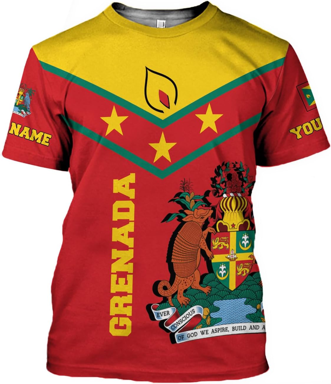 Personalized Name Grenada Shirts for Men, Grenada Shirts for Women, Proud Grenadan Shirts, Grenadian Flag Pride Shirt