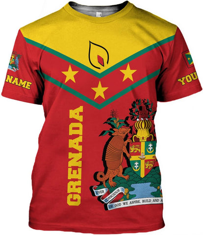 Personalized Name Grenada Shirts for Men, Grenada Shirts for Women, Proud Grenadan Shirts, Grenadian Flag Pride Shirt