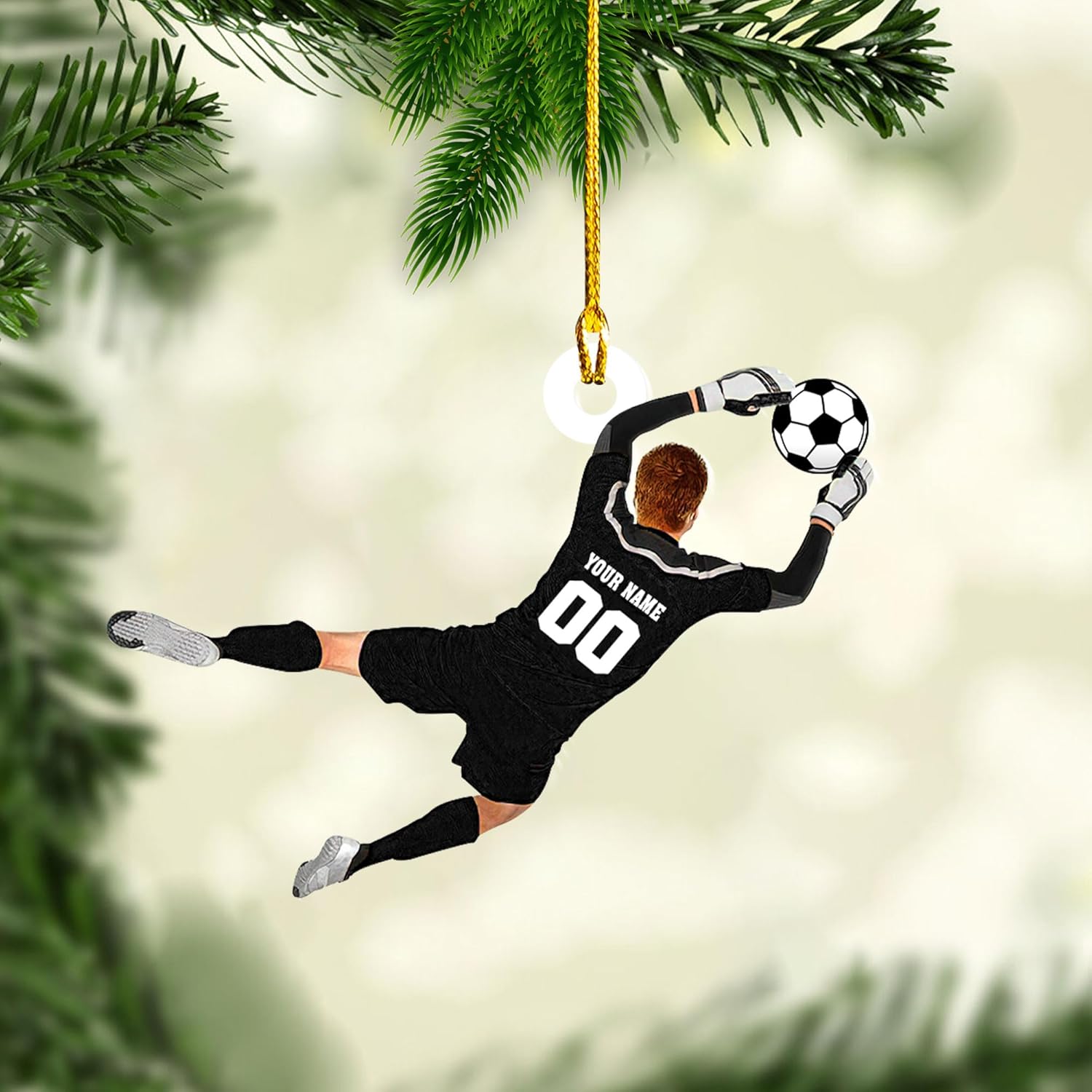 AOVL Personalized Soccer Player Ornament Soccer Christmas Xmas Ornament Soccer Christmas Xmas Ornament Gift for Soccer Players Soccer Lovers Soccer Players for Men Women (Soccer 6)