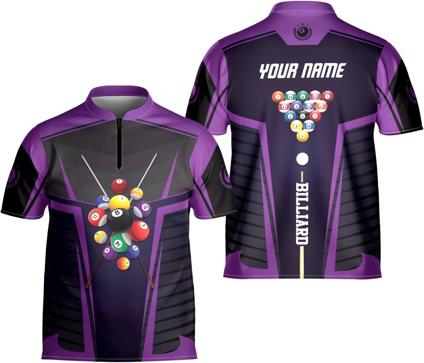 Artparel Personalized Billiard Jersey 3D Billiard Shirts for Men Billiard Bowling Jersey Billiards 9 Ball Pool Shirts for Men