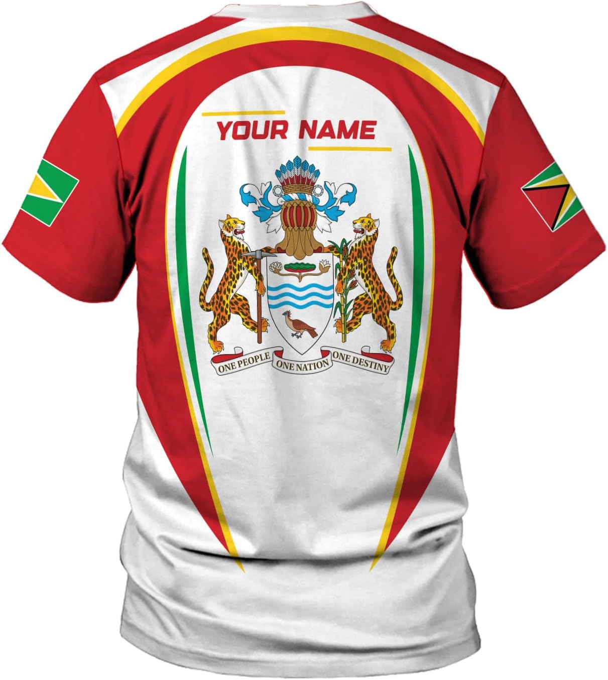 MoonArt Personalized Guyana Shirts - Guyanese Coat of Arms Flag 3D