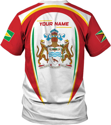 MoonArt Personalized Guyana Shirts - Guyanese Coat of Arms Flag 3D