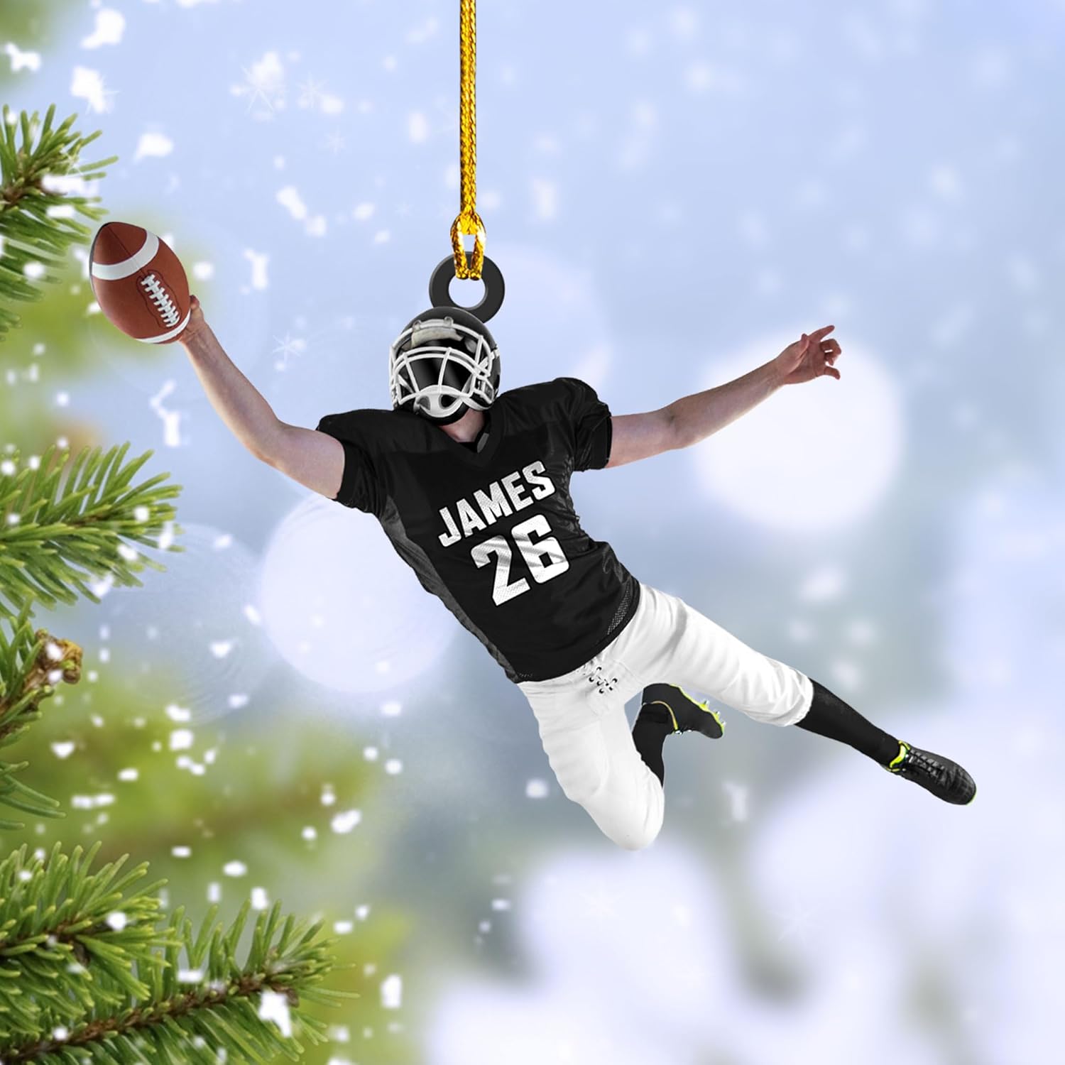 RoyalBro Personalized Football Ornaments 2023, Customized American Football Christmas Ornament, Football Ornament Christmas Tree Hanging Ornament Pine Tree Decorations (Football 6)