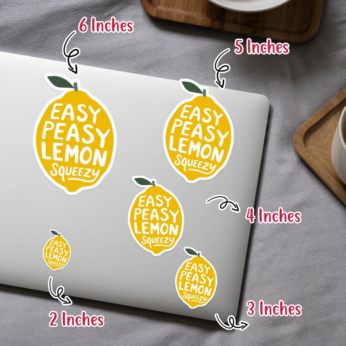 3 Pcs Easy Peasy Lemon Squeezy Sticker, Lemon Sticker, Lemons Squeeze Stickers for Cups - Vinyl Sticker 3 Inches for Water Bottles Laptop Phone Car Ski Helmet