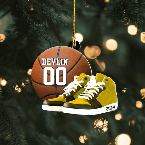 Personalized Basketball Ornaments for Christmas Tree, Basketball Ornament 2024 Custom Basketball Player Ornament Basketball Tree Ornaments Gifts for Basketball Team Ornament Hanging Decor (BKB 16)