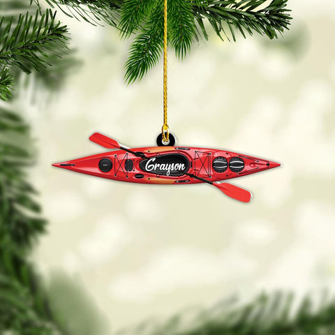 AOVL Personalized Kayak Ornament Lake Kayaking Board Ornament Kayak Gift for Christmas Tree Kayaking Christmas Ornament Kayaking Gifts Ornaments (KY5)