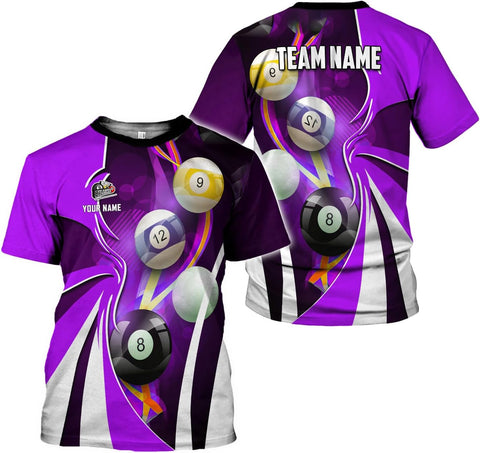Ligthuy Personalized Name Billiard Shirts 3D, Billiards Shirt 8 Ball Billiard Shirt Custom Men's Pool Men Women1