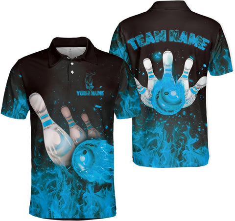 Custom 3D Bowling Polo Shirts for Men and Women Personalized Team Name Gift Unisex Customized Bowling Short Sleeve Polo Shirt