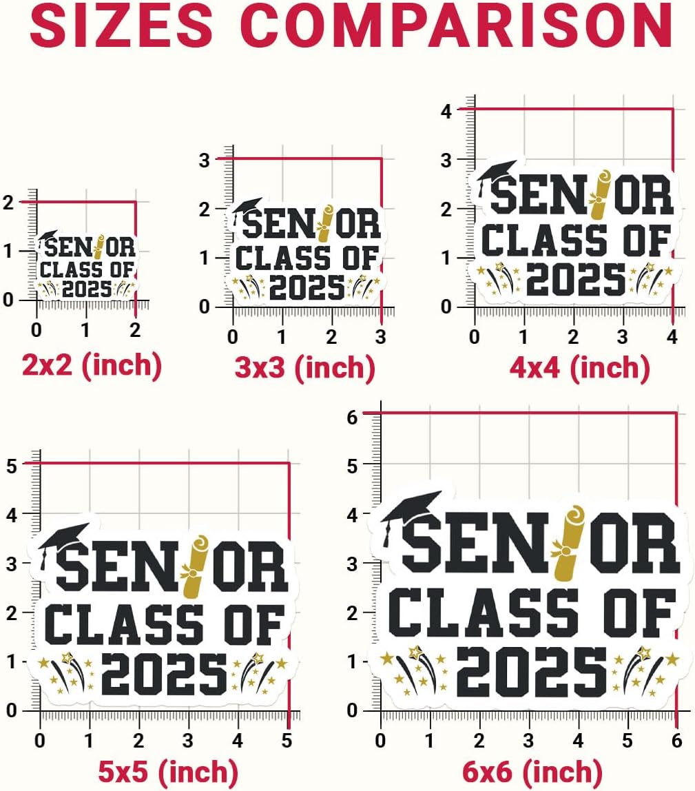 3 Pcs Class of 2025 Stickers, Class of 2025 Decorations, Graduation 2025, 2025 Senior- Stickers for Laptop Water Bottle Phone Car Window Helmet Vinyl Stickers 3 Inches (C2)