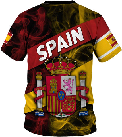 Ligthuy Personalized Name Spain Shirt 3D, Custom Spainish Shirt Flag for Men and Women, Italia Shirt Soccer Unisex Size